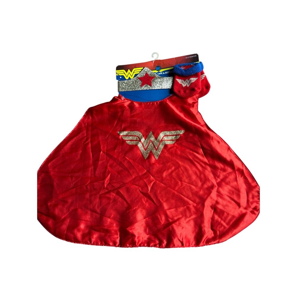 Wonder Woman Baby Costume Cape, Headband & Booties Size 0-12 Months